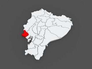 Map of Santa Elena. Ecuador.