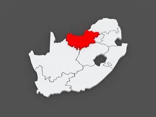 Fototapeta premium Map of North West (Mafikeng). South Africa.