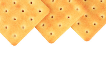 Delicious crackers isolated on white