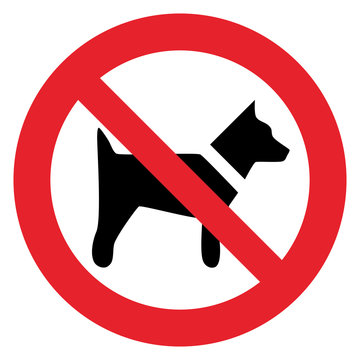 Prohibition sign FORBID DOG AREA