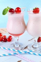 Delicious milkshakes, close-up