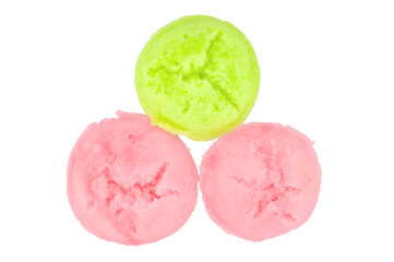 Steamed rice cake or Fatt Koh as triangle isolated