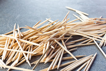 toothpicks on wood background