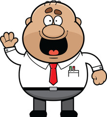 Cartoon Male Office Worker Happy