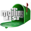 Mailing List Words Mailbox Direct Mail Marketing Database