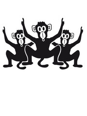 3 lustige Party feier Affen Freunde Team