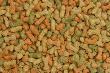Dried dog food background