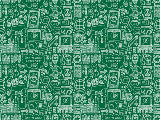 doodle internet web seamless pattern