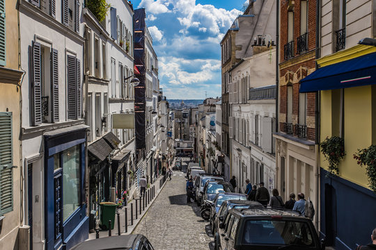 Montmartre area in Paris , France