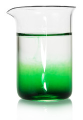 Chemical flask with green liquid