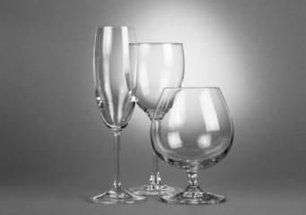 Empty different glasses
