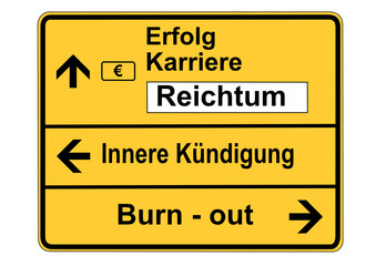 Schild Erfolg Reichtum Karriere