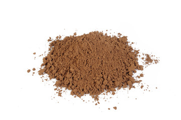 cocoa powder isolated on white background