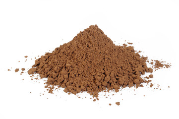 cocoa powder isolated on white background