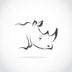 Vector of rhino head on white background. Animal. Easy editable layered vector illustration.
