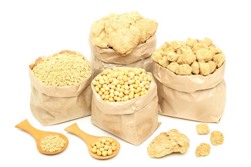 soia composizione su sfondo bianco