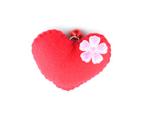 Romantic of artificial vintage red heart.