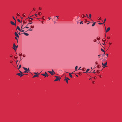 vector frame with flowers and berries 1s