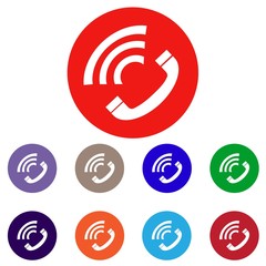 Набор векторных значков с изображением телефонной трубки