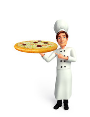 Young chef with pizza
