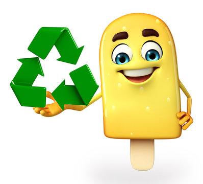 Candy Character With recycle icon