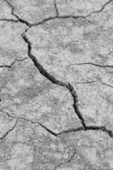 close-up of dry dracked soil ground