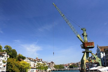 Z&uuml;rich mit Hafenkran