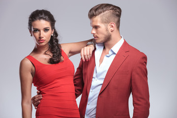 man looking to his beautiful woman