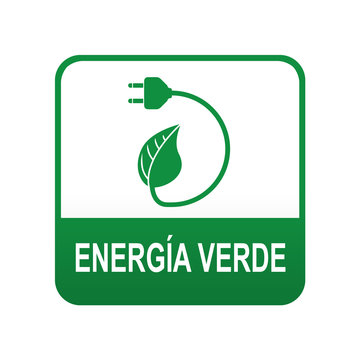 Etiqueta tipo app verde ENERGIA VERDE