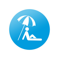 Etiqueta redonda sombrilla