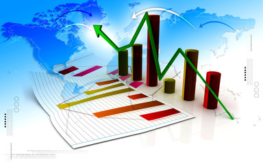 Digital illustration of Business graph in abstract design