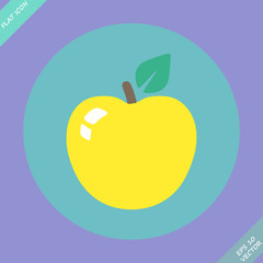 Apple sign icon. Fruit with leaf symbol - vector