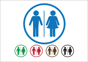 Pictogram Man Woman Sign icons, toilet sign or restroom icon