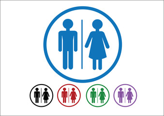 Pictogram Man Woman Sign icons, toilet sign or restroom icon