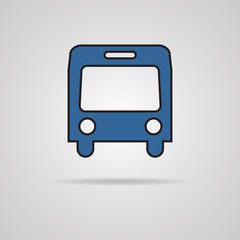 Bus symbol on gray background
