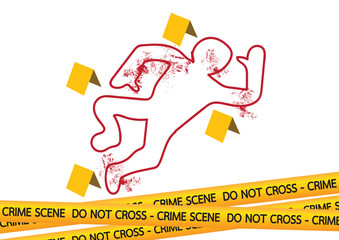 Crime scene danger tapes  illustration
