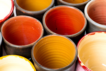 ceramic pots in glaze