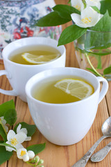 Green tea with jasmine and lemon