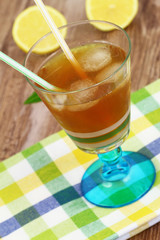 Ice tea with lemon and mint