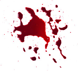 Blood drip on white background