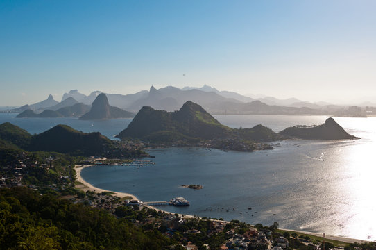 Beautiful Panoramic View of Rio de Janeiro Mountains