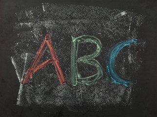 ABC chalk writing