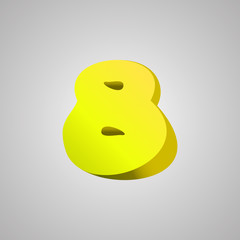 Number eight. Vector comic style font. EPS10