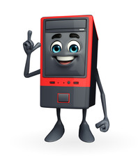 Computer Cabinet Character with pointing pose
