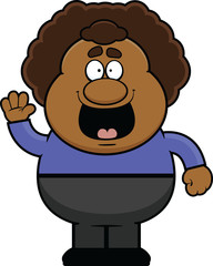 Cartoon Man With Big Hair Smiling
