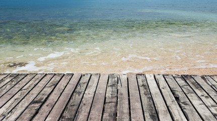 Fototapeta premium Wooden pier with sea.
