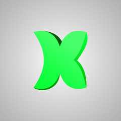 Letter X. Vector comic style font. EPS10