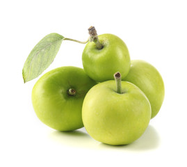 Green apples isolated on white