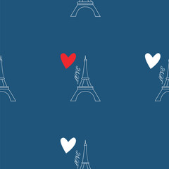 Fototapeta na wymiar pattern with Eiffel Tower