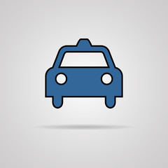 Taxi icon with shadow. Illustration EPS10